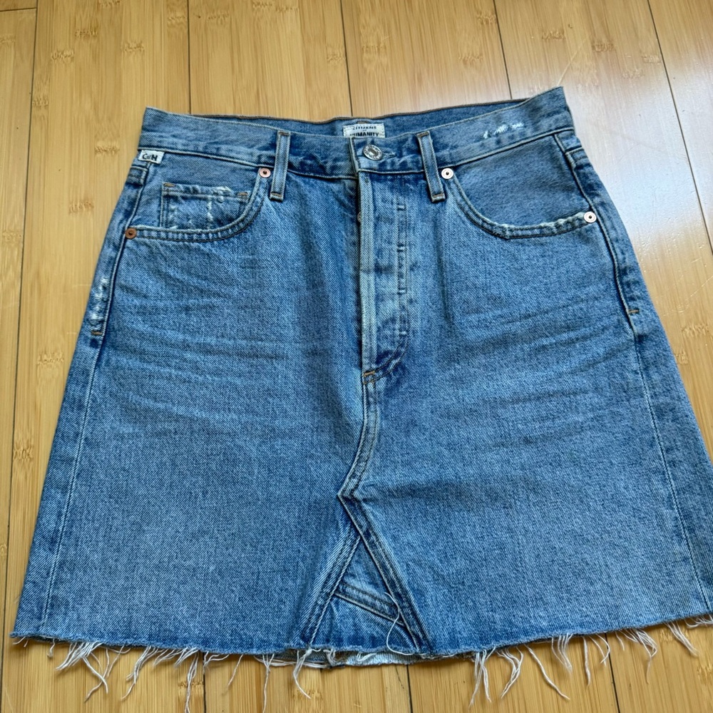Citizens of Humanity Premium Vintage Wash Denim Blue Mini Skirt Size 26